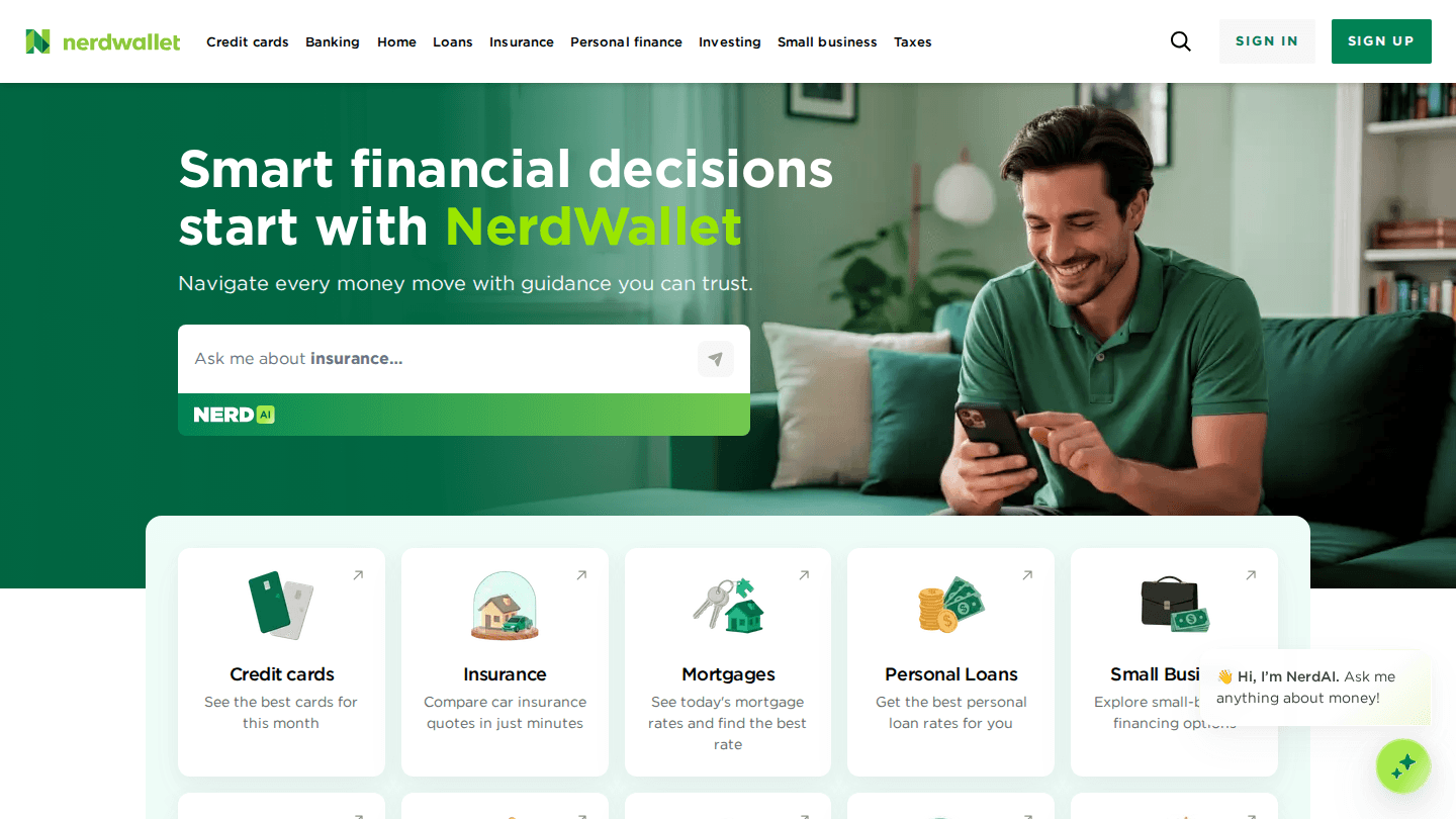 NerdWallet — the live site