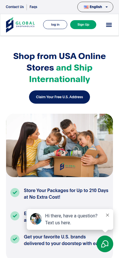 Global Shopaholics — mobile view