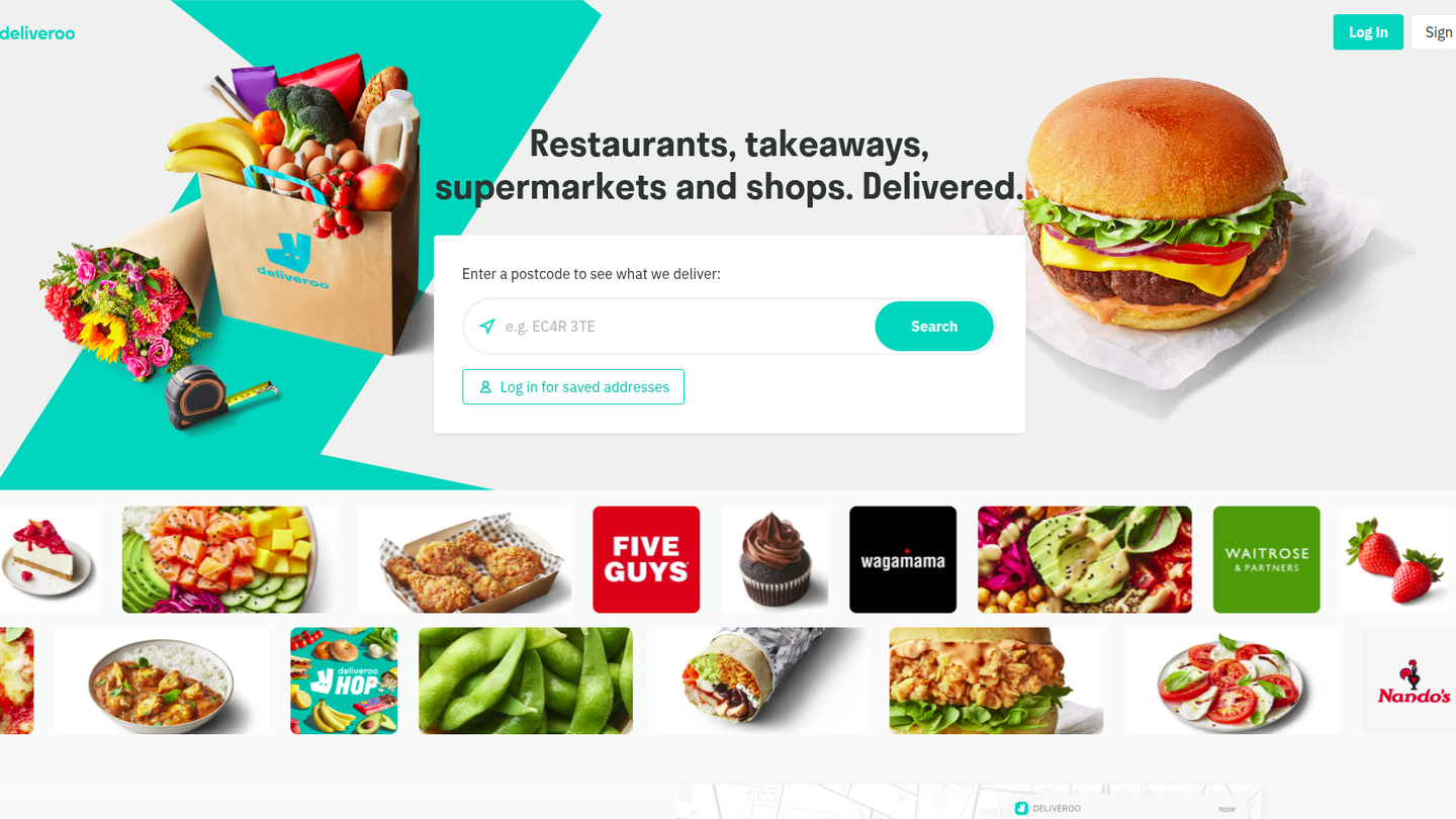 Deliveroo — landing view